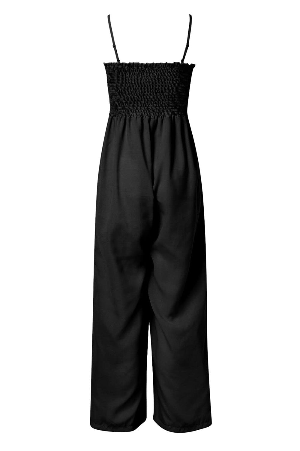 Smocked Spaghetti Strap Wide Leg Jumpsuit