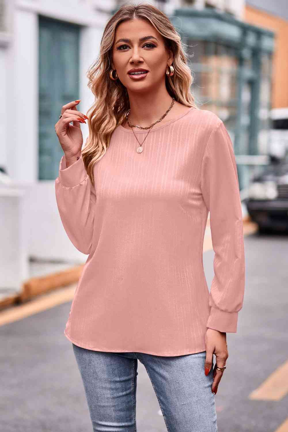 Round Neck Long Sleeve Tee