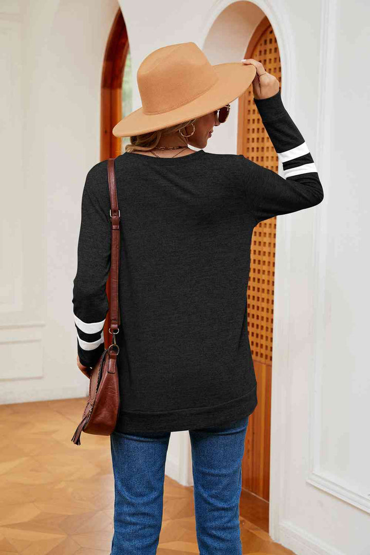 V-Neck Long Sleeve T-Shirt