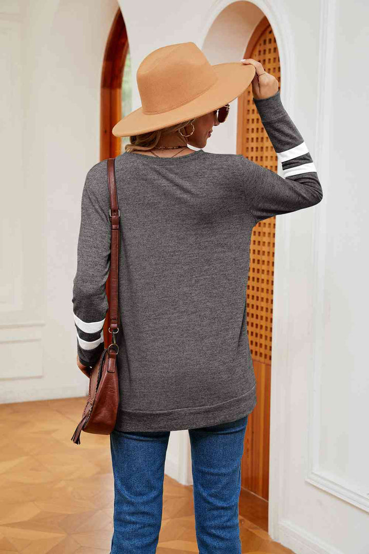 V-Neck Long Sleeve T-Shirt