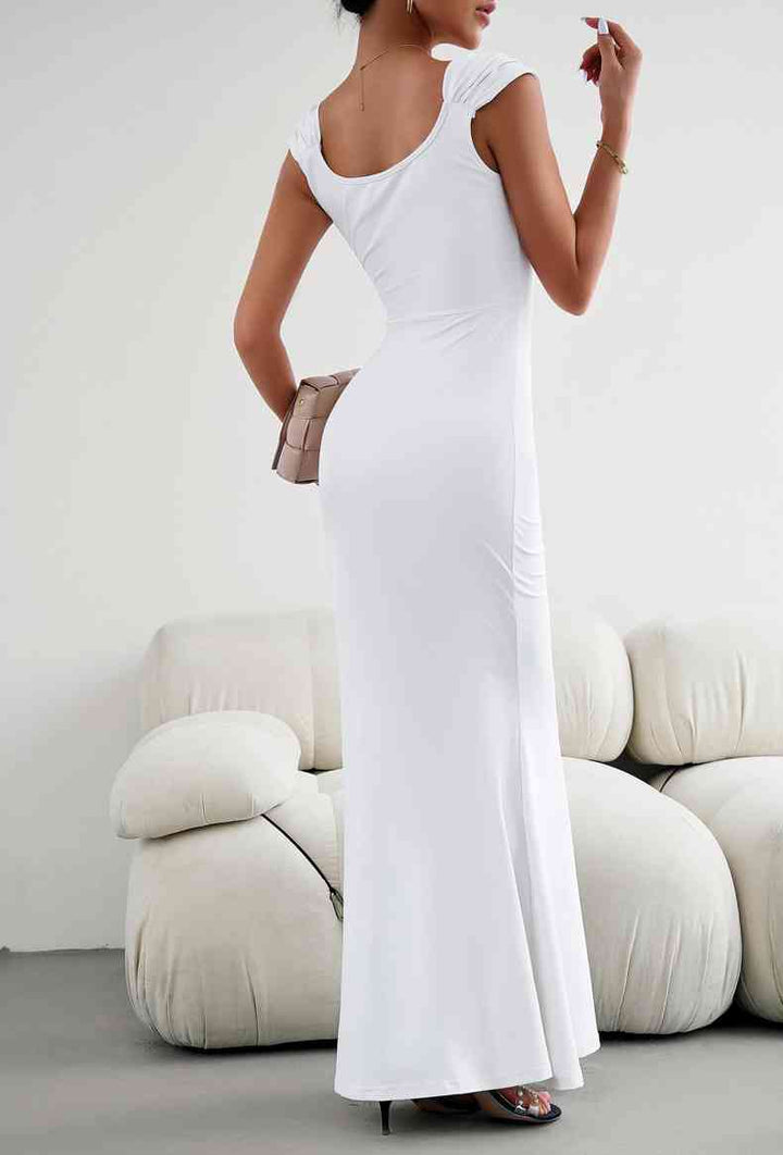 Cap Sleeve Scoop Neck Maxi Dress